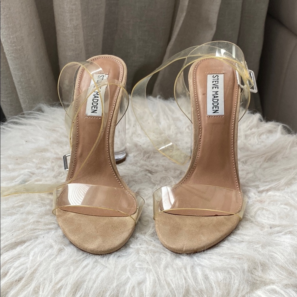Steve Madden Clear Strap Block Heels